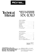 Rotel RX-1010 - Technical manual 